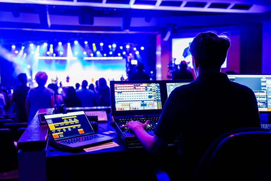 An event crew running the floor together before doors open