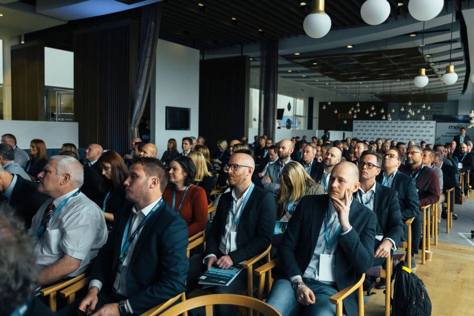 Attendees at a corporate event
