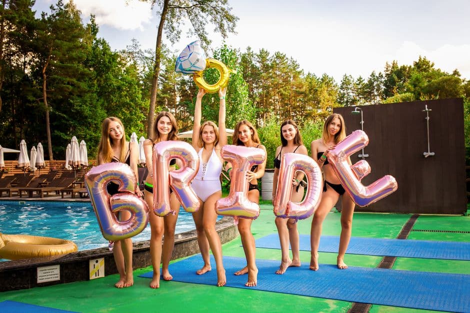 A group of friends celebrating together at a hens party