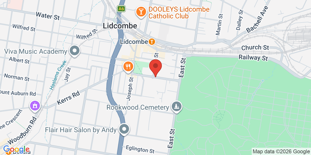 Map of Remembrance Park Lidcombe