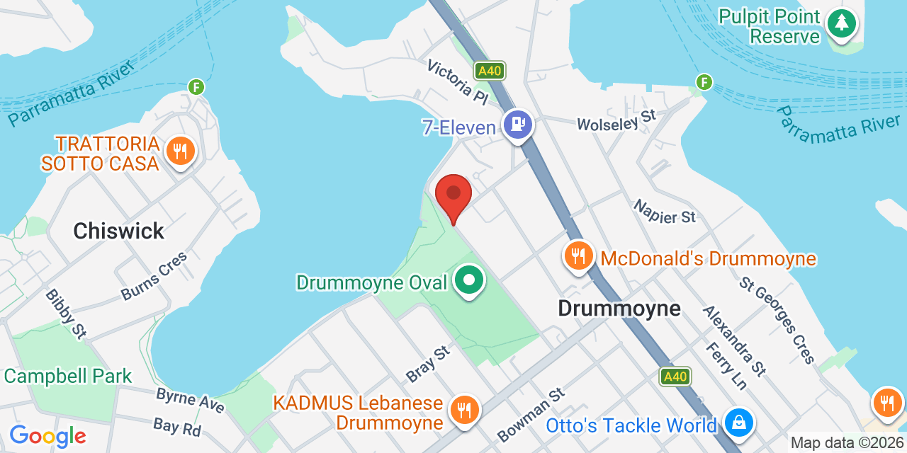 Map of Drummoyne Oval Greg Davis Stand Function Room