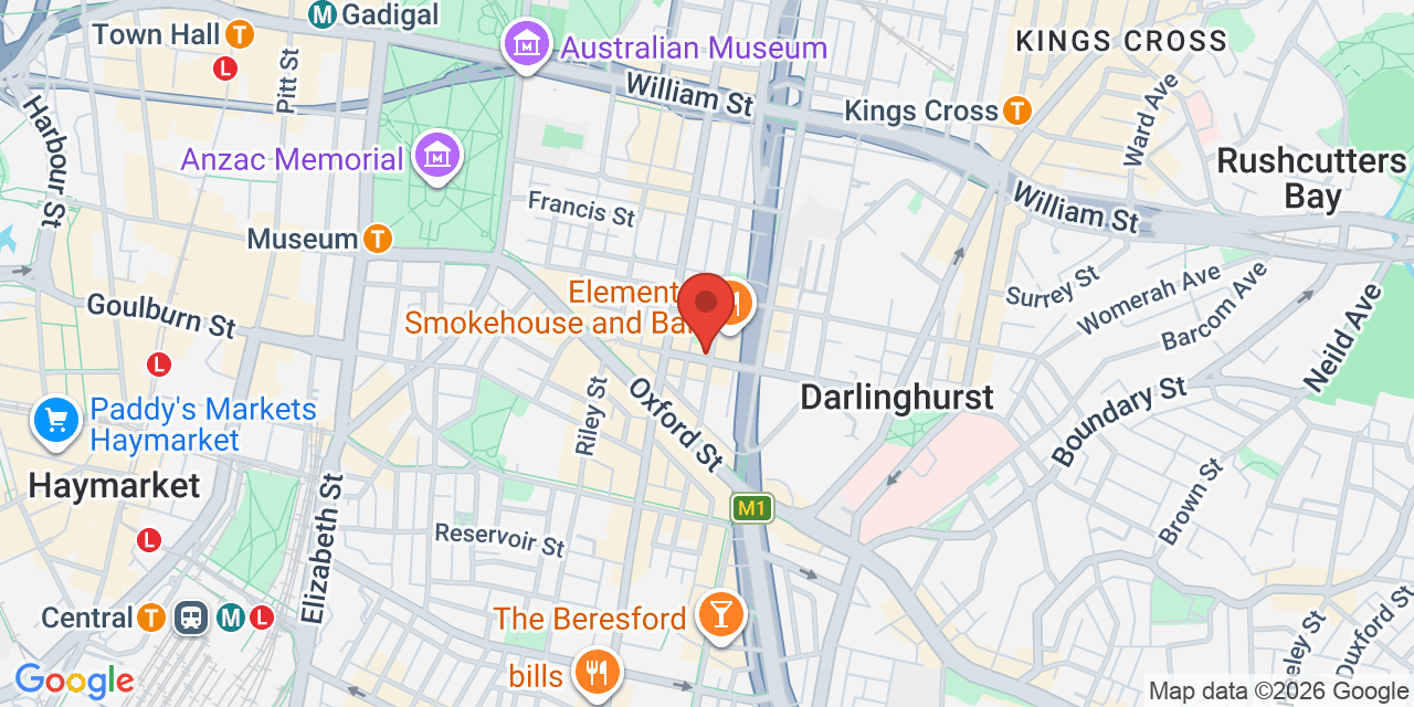 Map of Lower hall, East Sydney Community and Arts Centre