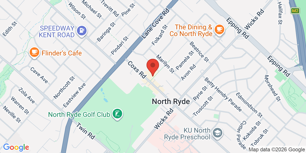 Map of North Ryde School of Arts Main Hall