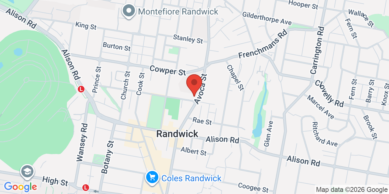Map of Randwick Town Hall