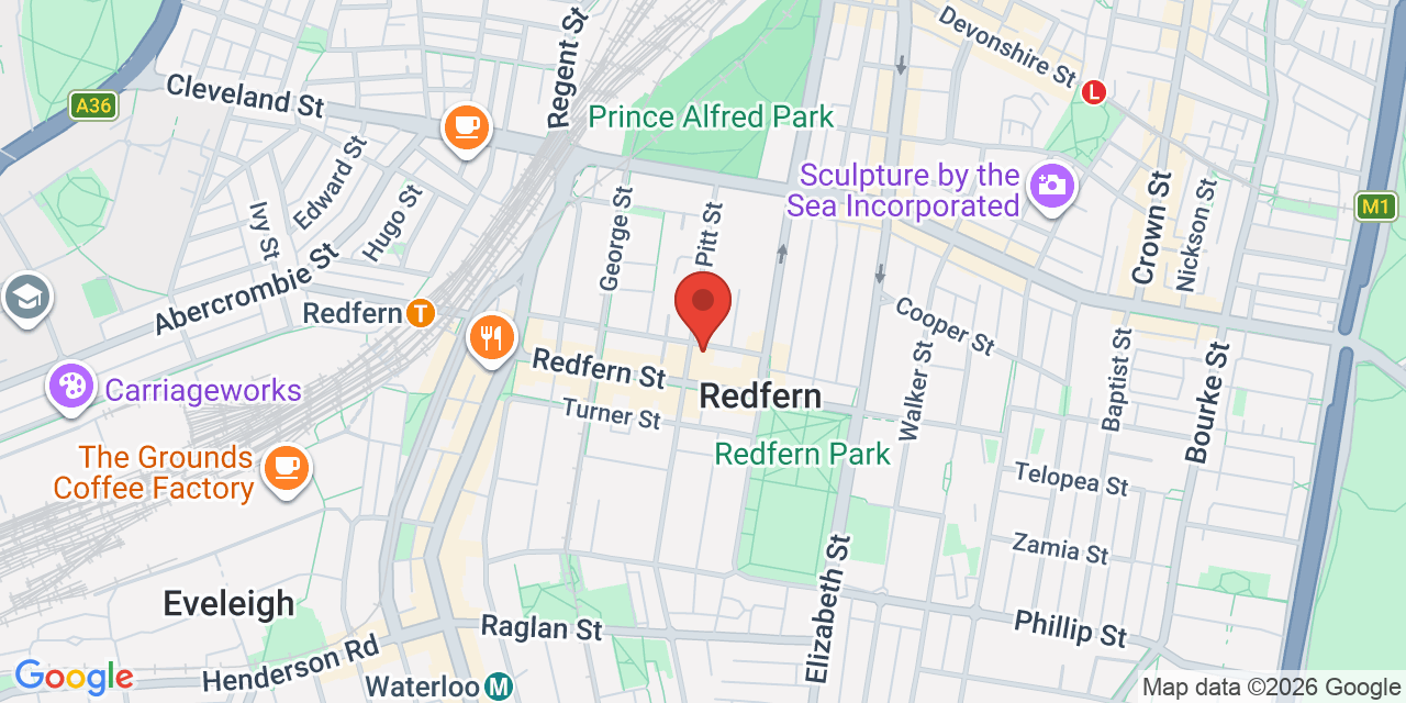 Map of Large hall, Redfern Town Hall