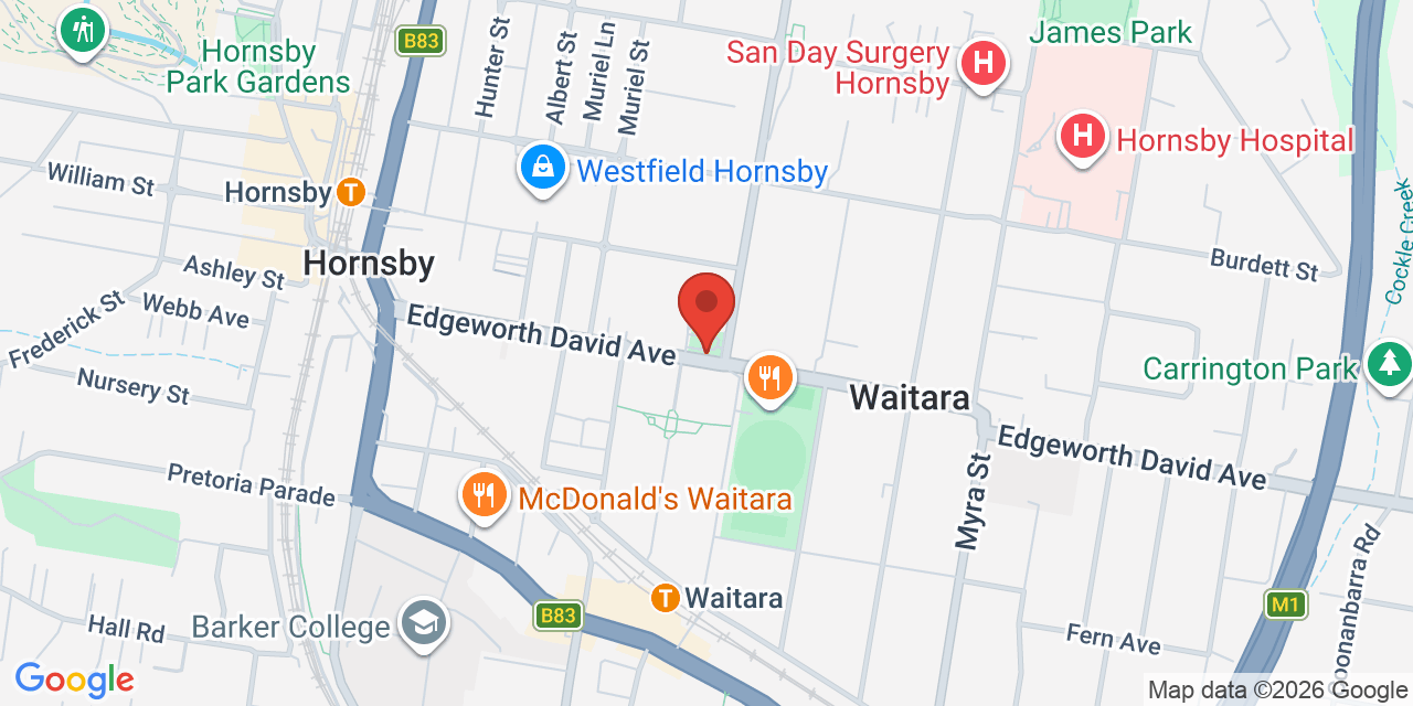 Map of Hornsby Leisure and Learning Centre