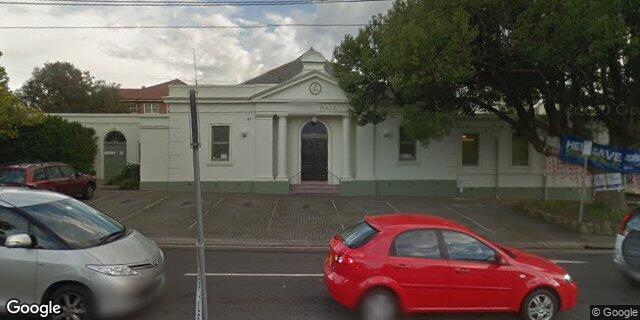 Street view of Strathfield Town Hall and Supper Room