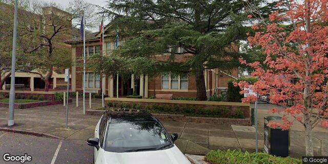 Street view of Council Chambers and Administration Building